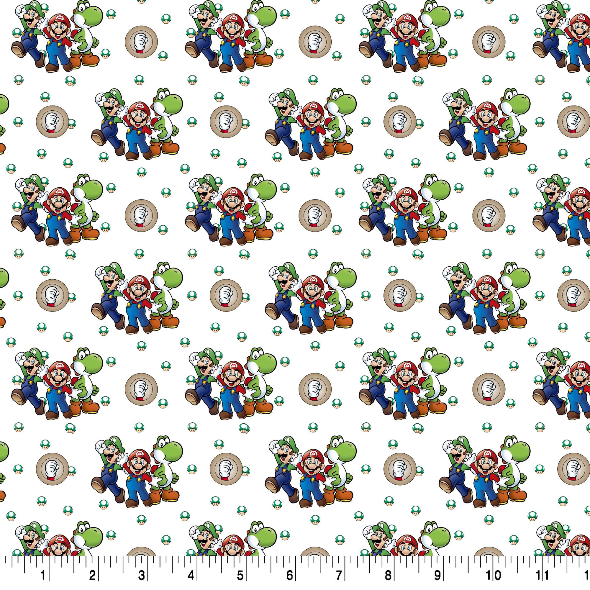 Nintendo® Mario, Luigi & Yoshi Cotton Fabric